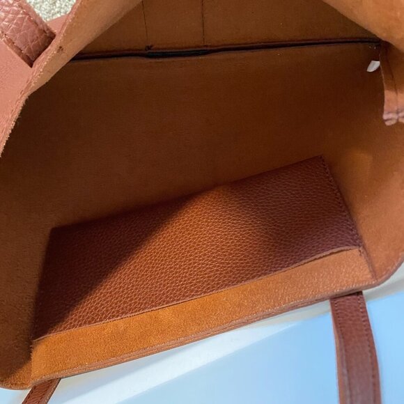 Vince Camuto Leather Pebble Shoulder Tote‎ Laptop Bag - Picture 5 of 5